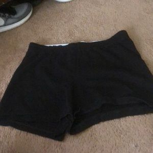 Black shorts.